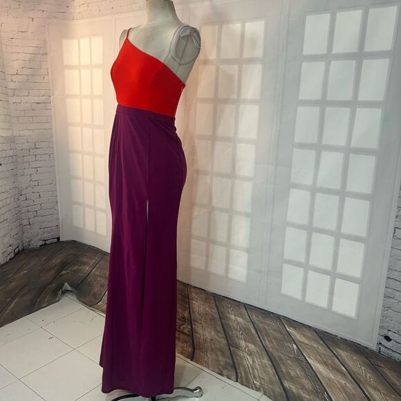 maniju NWT one shoulder asymmetrical colorblock maxi dress size S - Picture 7 of 12
